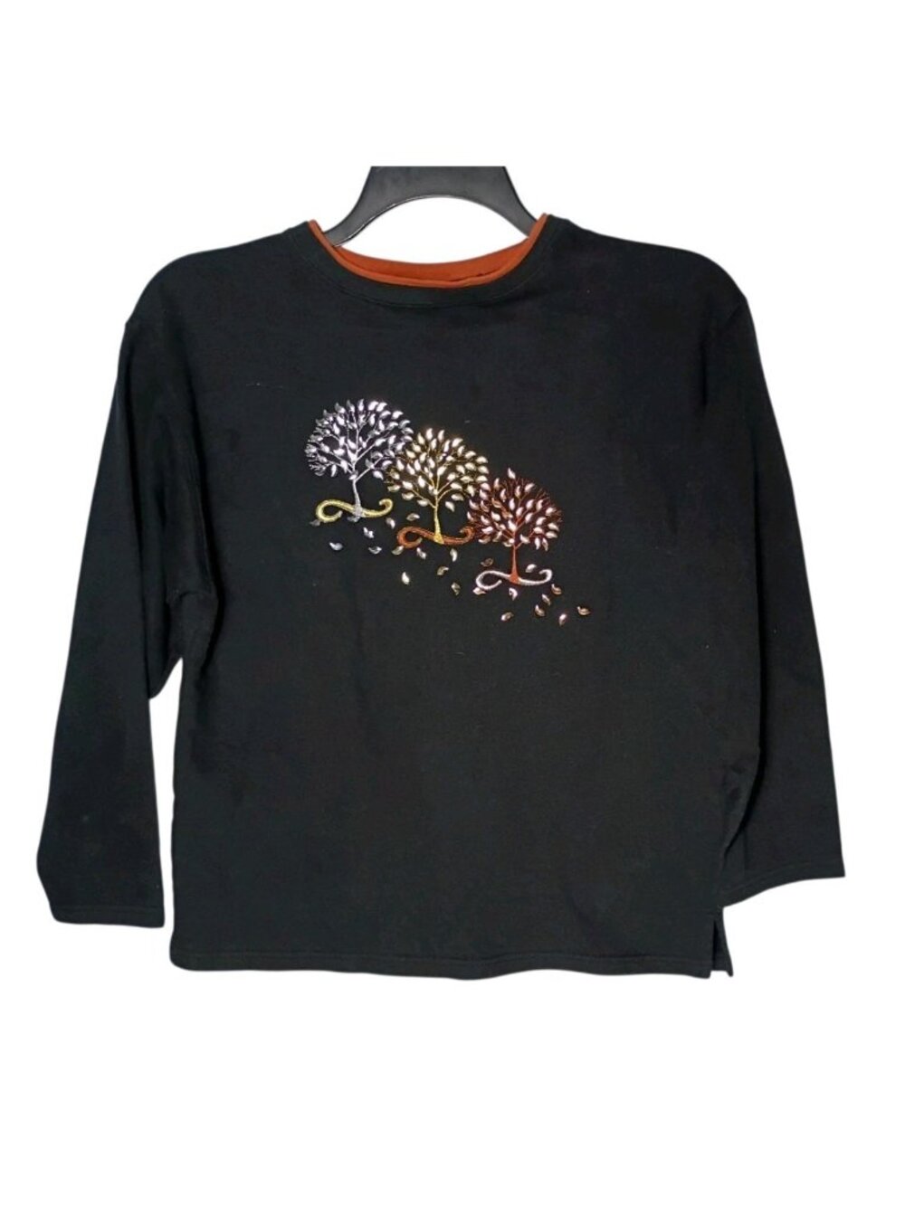 Metallic Studded Tree Sweatshirt S Fall Granny Embroidered Decorated Originals